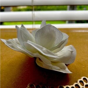 One handmade denim rose from Project Denim Rose by Shawn Marie’s closet.